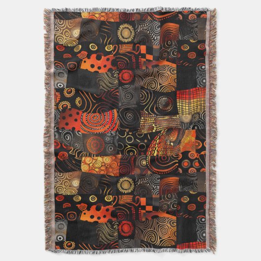 Couverture jetée à motif tribal africain (devant Vertical)