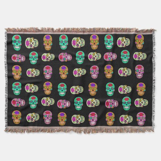 Couverture jetée de crânes de sucre (Devant)