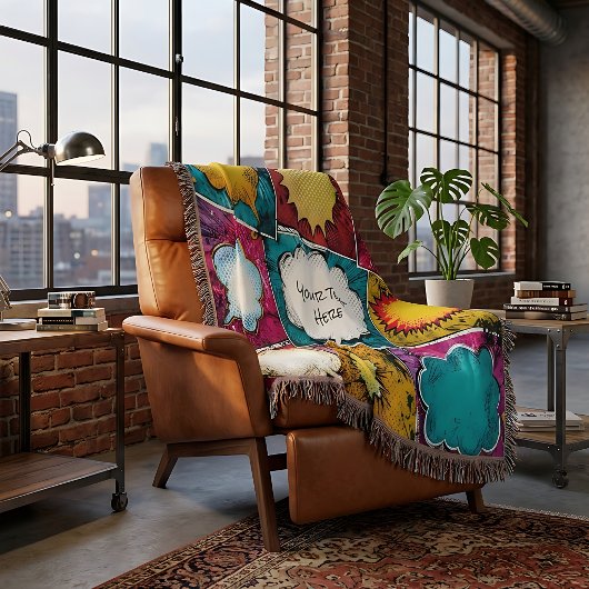 Couverture jetée de style Pop Art inspirée d'une p