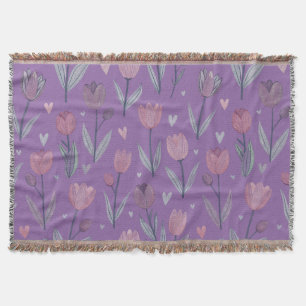 Couverture jetée en tulipe violette assourdie