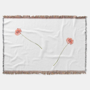 Couverture jetée fleur de gerbera rouge pâle