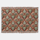 Couverture Jetée frangée avec feuilles d'érable (Devant)