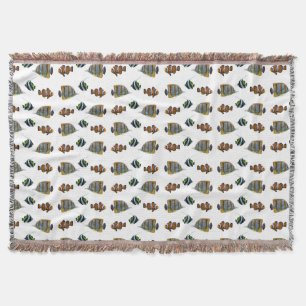 Couverture jetée frénésie de poissons tropicaux (c