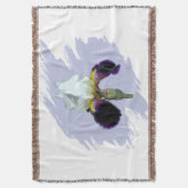 Couverture jetée Iris violet et blanc (devant Vertical)