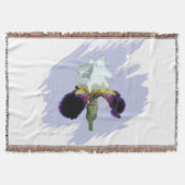 Couverture jetée Iris violet et blanc (Devant)