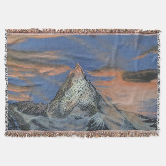 Couverture jetée - "Le Matterhorn au coucher du so (Devant)