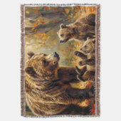 Couverture jetée Maman Ours et oursons (devant Vertical)