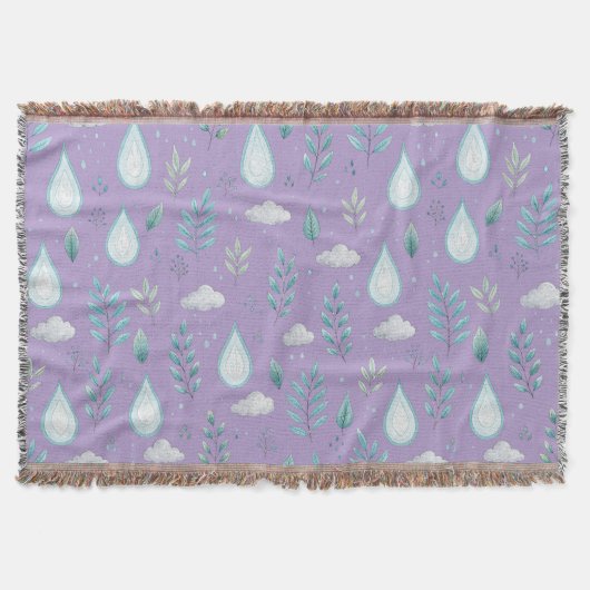 Couverture jetée Nuage de Pluie Violette – Décorat (Devant)