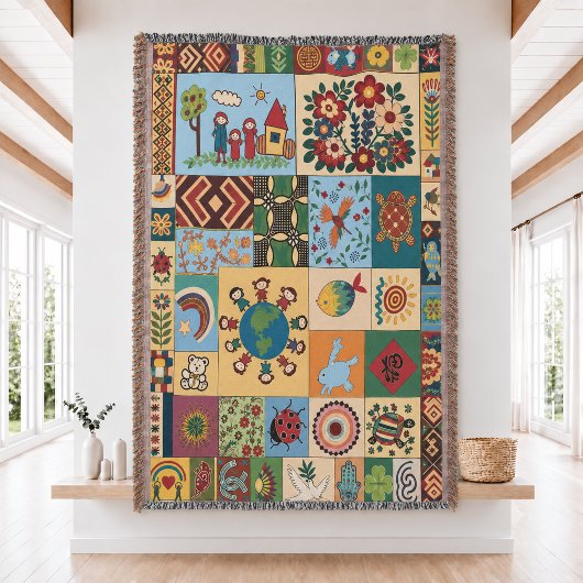 Couverture jetée tissée patchwork Project Hail Mar