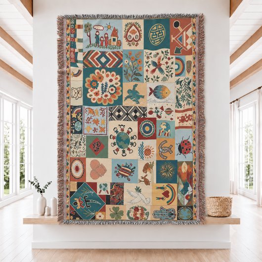 Couverture jetée tissée patchwork Project Hail Mar