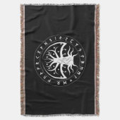 Couverture jetée Yggdrasil Circle Runes (devant Vertical)