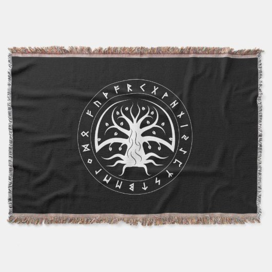 Couverture jetée Yggdrasil Circle Runes (Devant)