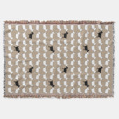 Couverture Jeter blanc mouton blanc avec mouton noir amusant (Devant)