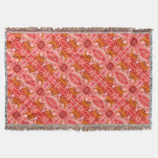 Couverture Jeter Blanket Coral Peony Motif (Devant)