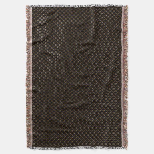 Couverture Jeter Blanket-Noir et or (devant Vertical)