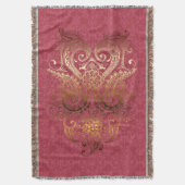 Couverture Jeter Blanket Or Ornament Indien Damask fuchsia (devant Vertical)