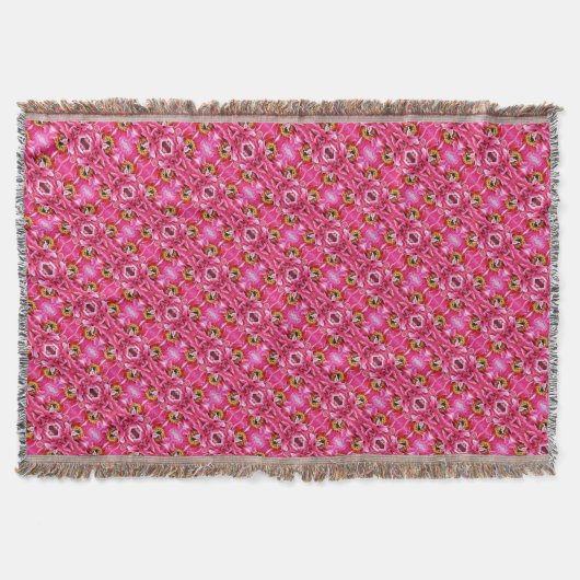 Couverture Jeter Motif de pivoine rose blanche (Devant)