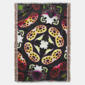 Couverture Jimette Design a franges de rose orange (devant Vertical)