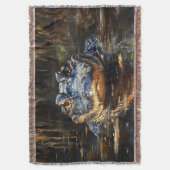 Couverture Joli Alligator en Floride Everglades Peinture (devant Vertical)