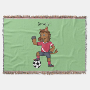 Couverture Joli cheval drôle jouant dessin de football