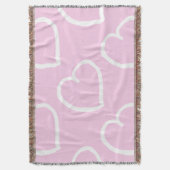 Couverture Joli coeur dessiné à la main design blanc sur rose (devant Vertical)