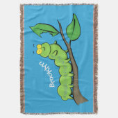 Couverture Joli dessin animé de chenille verte mignonne (devant Vertical)