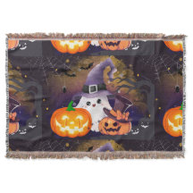 Joli fantôme d'Halloween avec chapeau de sorcière