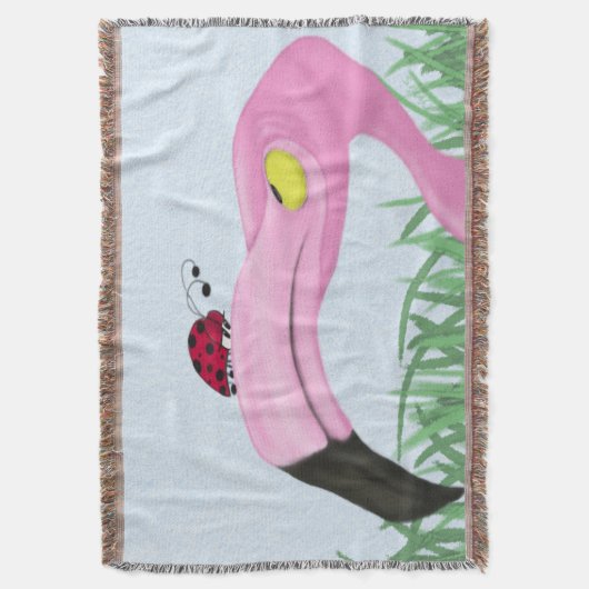 Couverture Joli Flamant rose rose (devant Vertical)
