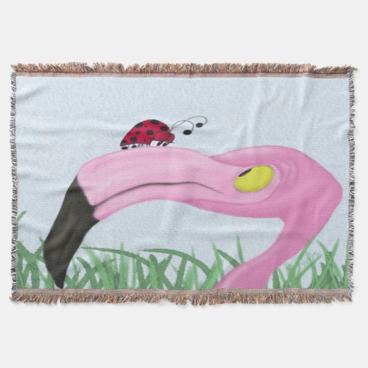 Couverture Joli Flamant rose rose (Devant)