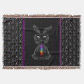 Couverture Joli lapin noir avec Soul arc-en-ciel Chakra (Devant)