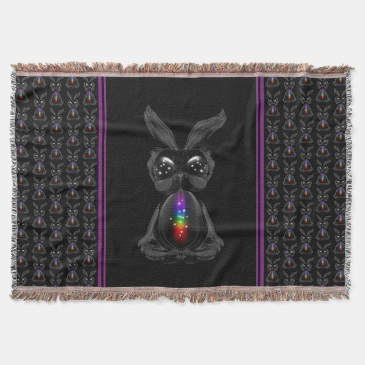 Couverture Joli lapin noir avec Soul arc-en-ciel Chakra (Devant)