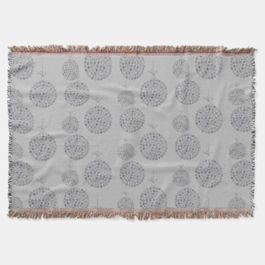 Couverture Joli Monochromatique Gris Motif de boules de Noël (Devant)