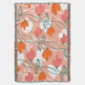 Couverture Joli Motif Botanique Orange à main de fleurs (devant Vertical)