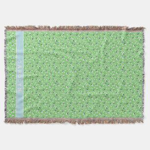 Couverture Joli motif de monogramme aux feuilles vertes frisé
