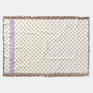 Couverture Joli or et blanc motif pois monogramme