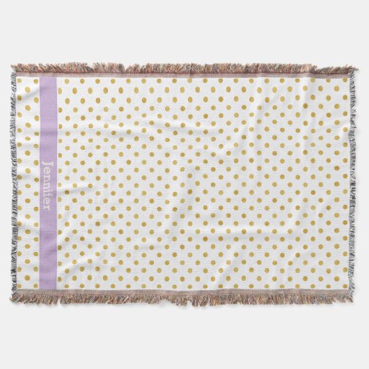 Couverture Joli or et blanc motif pois monogramme (Devant)