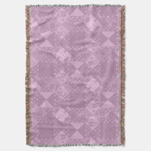 Couverture joli patchwork traditionnel lilas uni (devant Vertical)