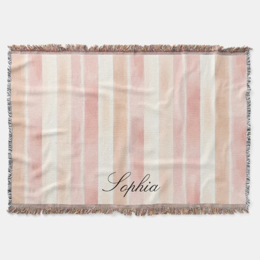 Couverture Joli Peach rose Crème raypes (Devant)