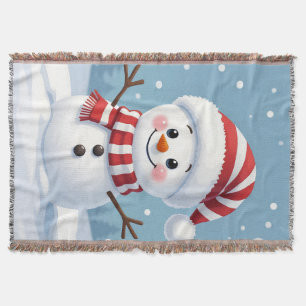 Couverture Joli petit bonhomme de neige avec écharpe et chape