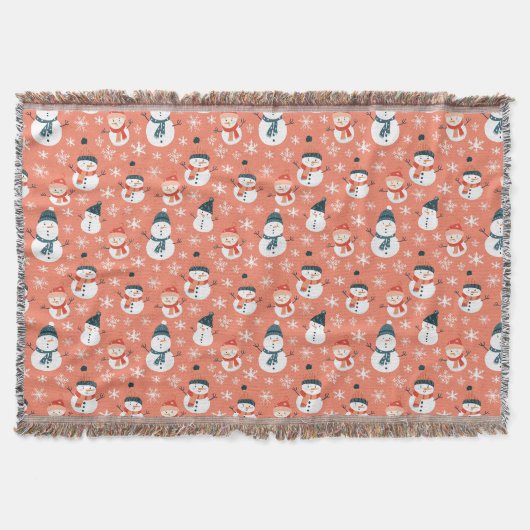 Couverture Joli Snowman Snowflake Motif sans couture Noël (Devant)