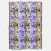 Couverture Jolie Fleur Viola Floral Purple Motif Amour (devant Vertical)