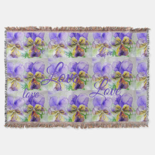 Couverture Jolie Fleur Viola Floral Purple Motif Amour