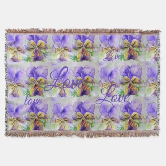 Couverture Jolie Fleur Viola Floral Purple Motif Amour (Devant)