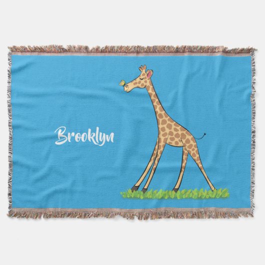 Couverture Jolie girafe avec dessin animé de papillon (Devant)