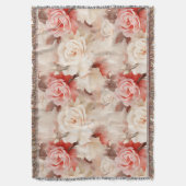 Couverture Jolie rose florale rose crème blush (devant Vertical)