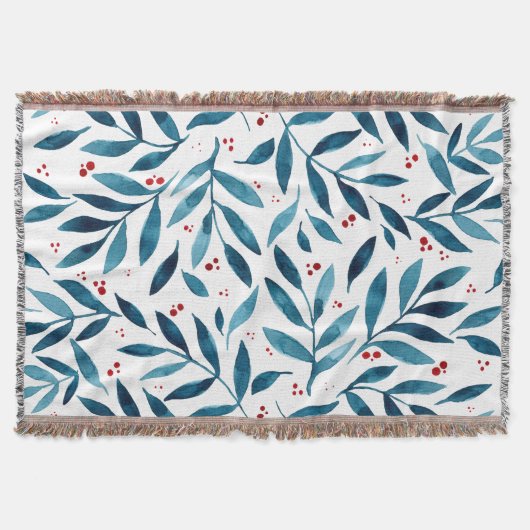 Couverture Jolies branches d'aquarelle - turquoise et rouge (Devant)