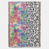 Couverture Jolies fleurs Aquarelle peindre à la main léopard (devant Vertical)