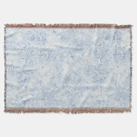 Couverture Jolies Fleurs Blanches Bleues (Devant)