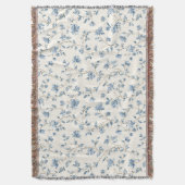 Couverture Jolies Fleurs Crème Bleue (devant Vertical)