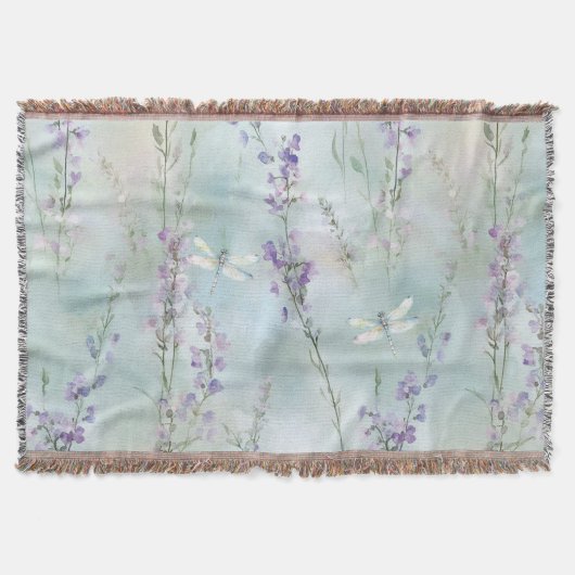 Couverture Jolies fleurs de lavande romantiques libellules (Devant)